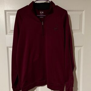 adidas Men's Maroon Pinehurst 1895 Golf Zip-Up Pullover